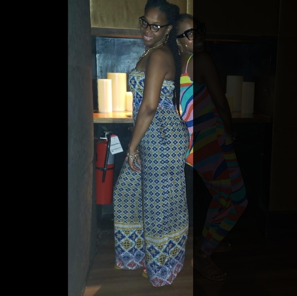 Angie Floral strapless wide-leg romper size medium - Picture 4 of 4